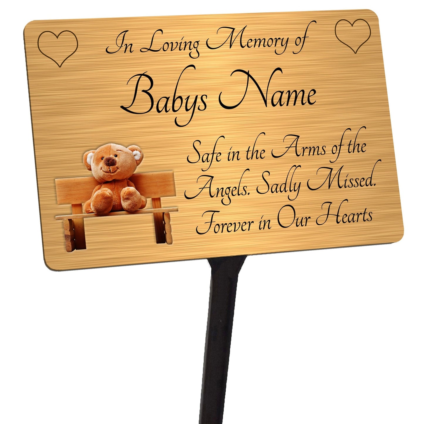 Personalised Baby - Child Memorial Plaque Boy or Girl. 4 Colours