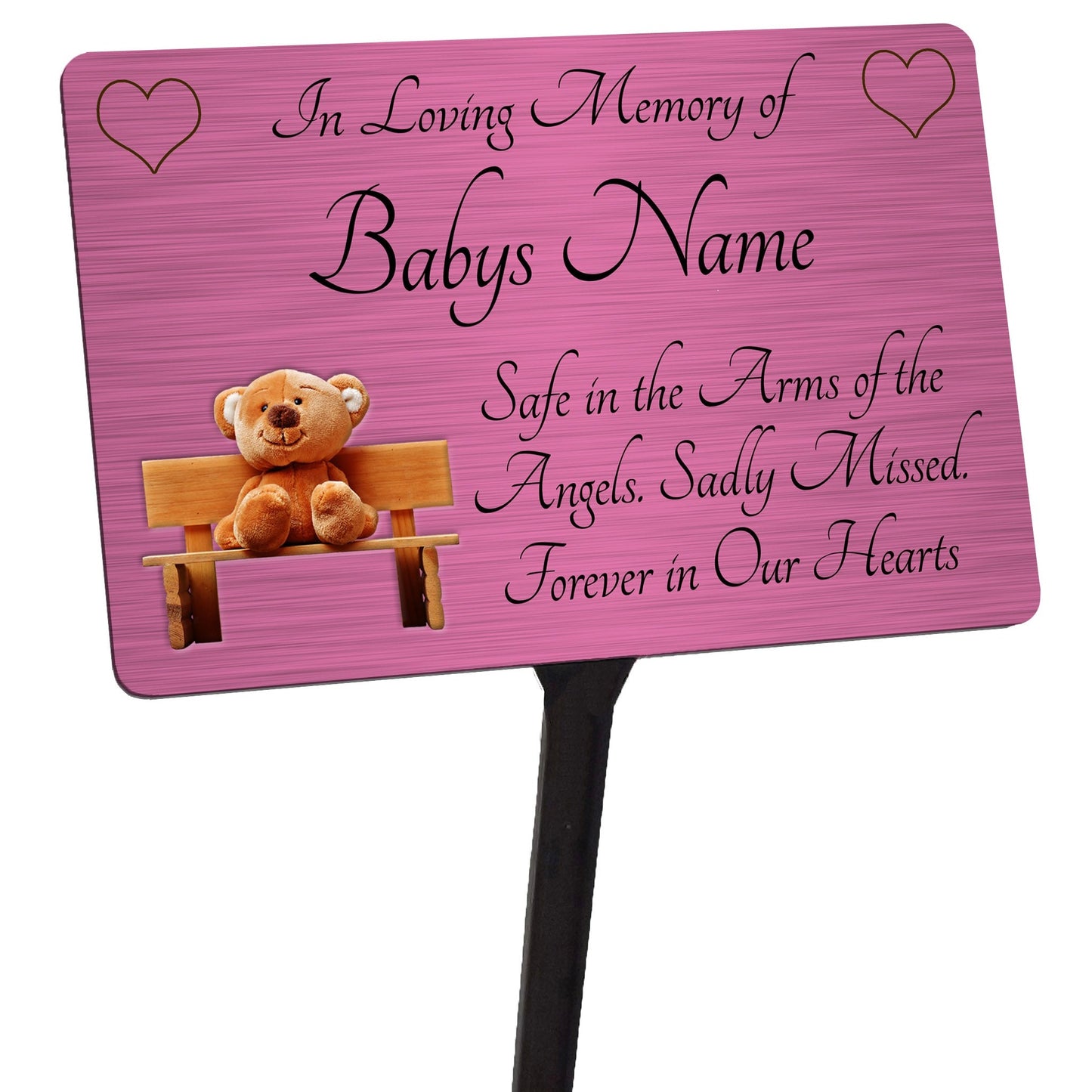 Personalised Baby - Child Memorial Plaque Boy or Girl. 4 Colours