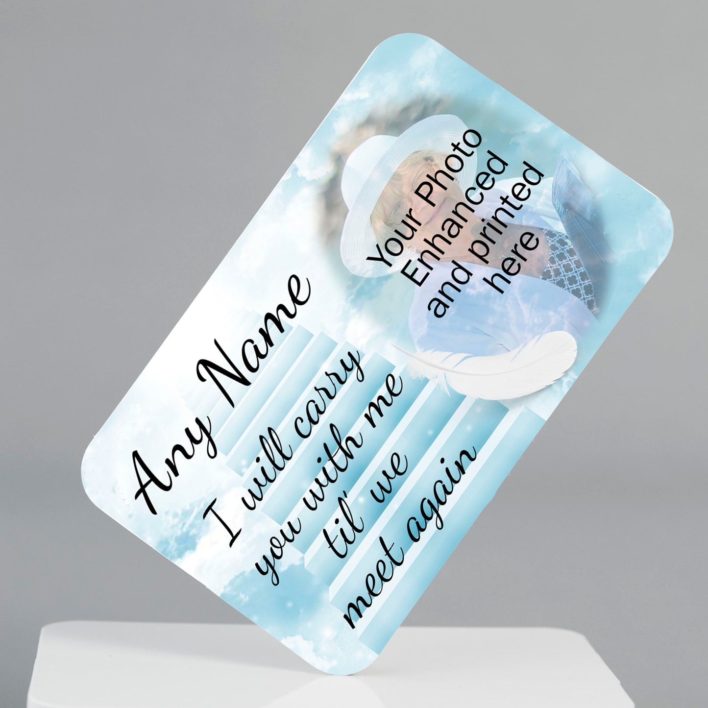 Double Sided Metal Card with a protective sleeve. Waterproof
