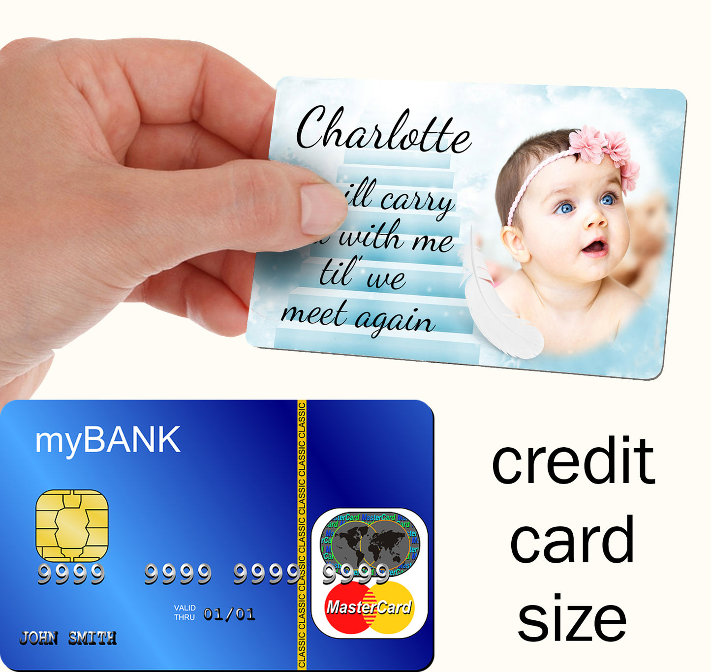 Double Sided Metal Card with a protective sleeve. Waterproof