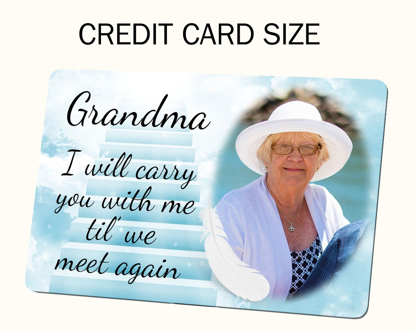 Single Sided Metal Card with a protective sleeve. Waterproof