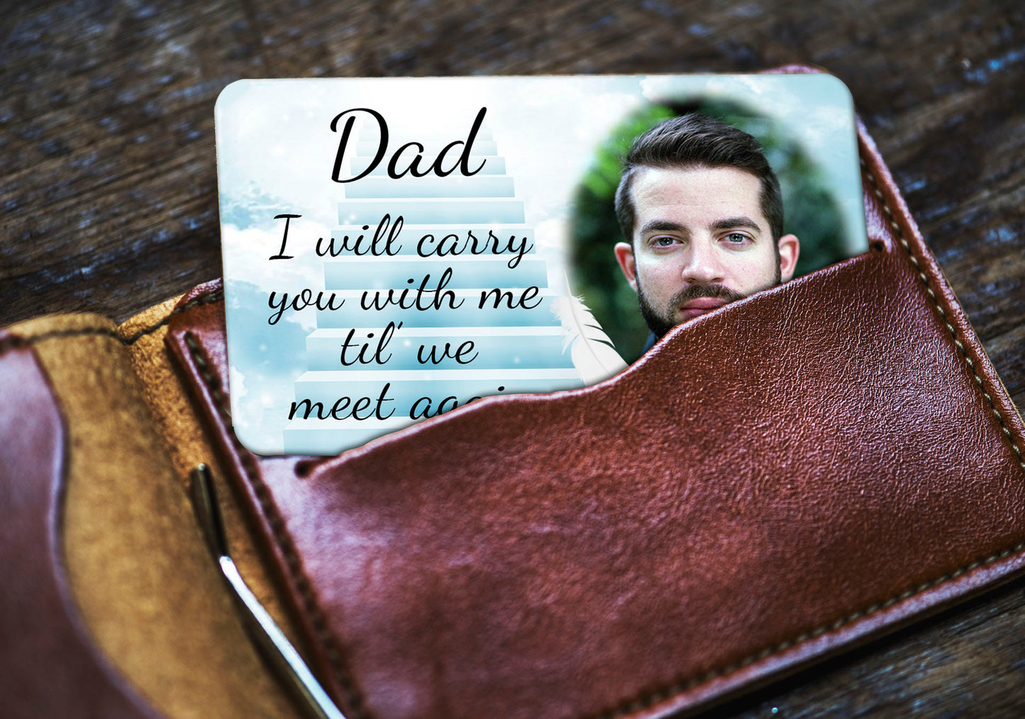 Double Sided Metal Card with a protective sleeve. Waterproof