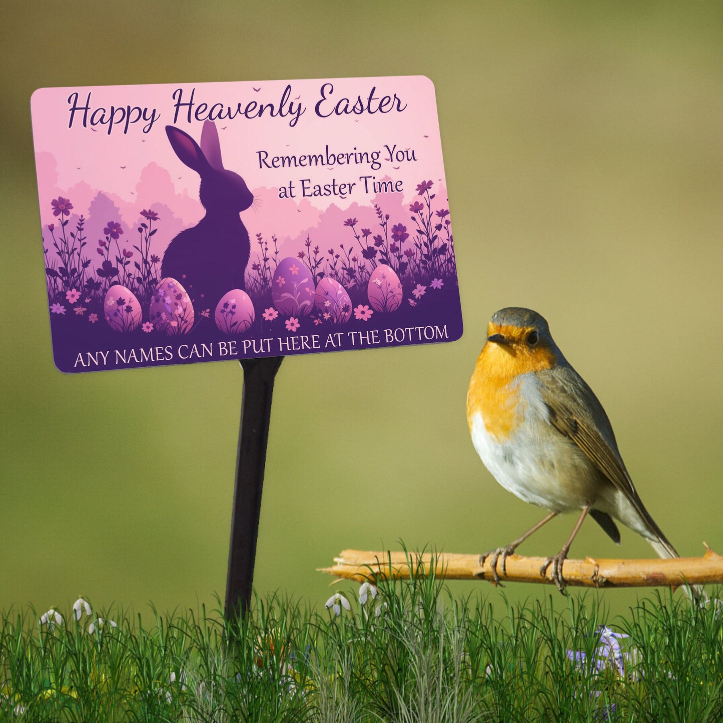 Personalised Easter Memorial Plaque & Stake with Name or Names
