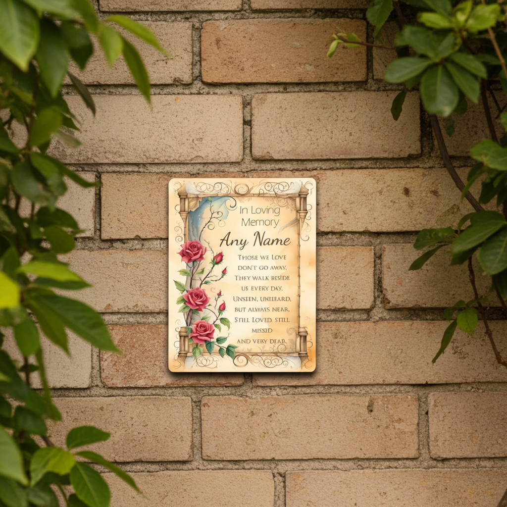Large Personalised Memorial Plaque. Waterproof with UV Protection. Gloss Finish