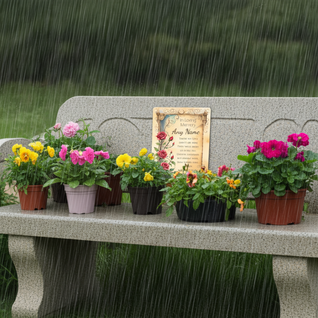 Large Personalised Memorial Plaque. Waterproof with UV Protection. Gloss Finish