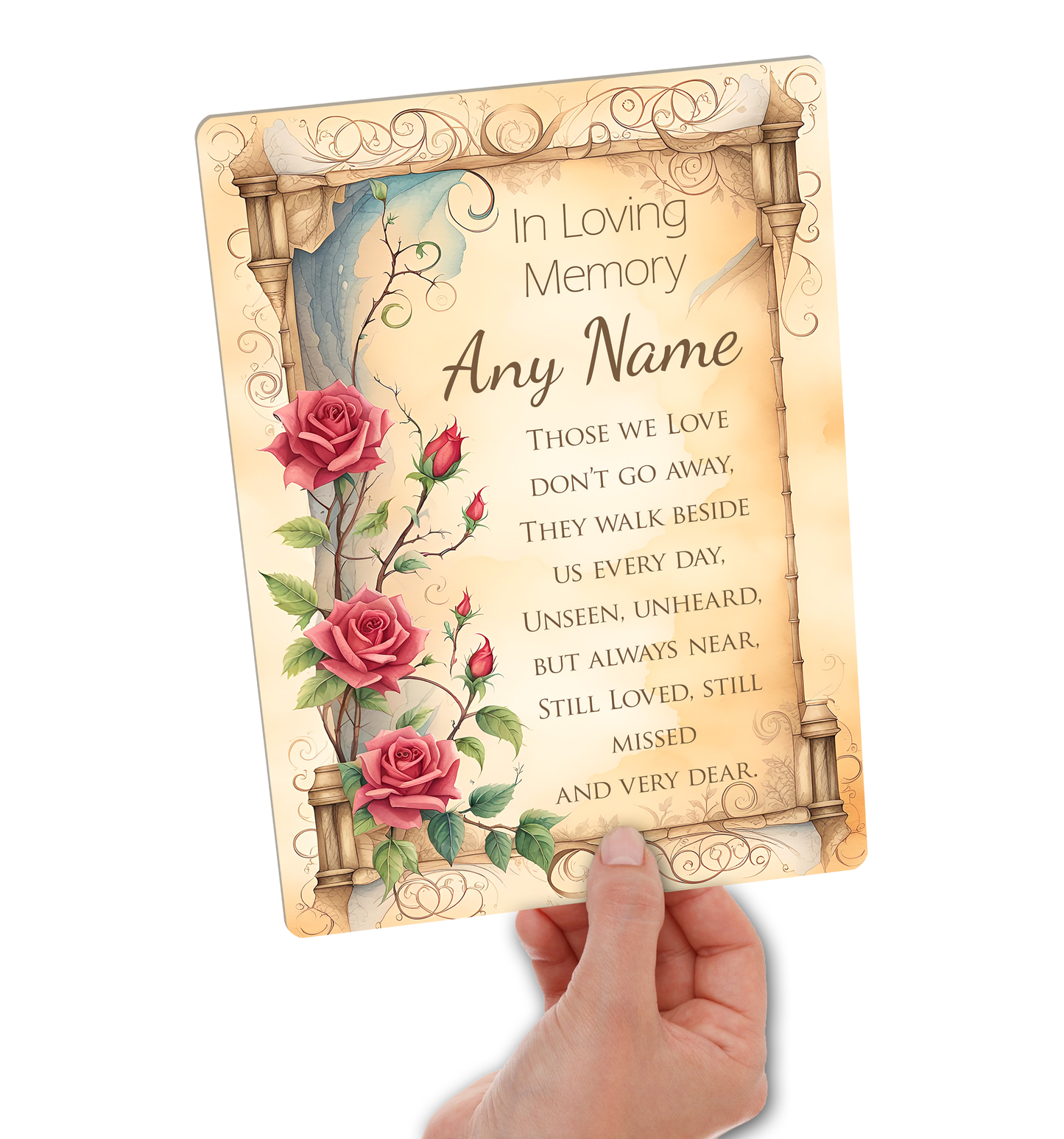 Large Personalised Memorial Plaque. Waterproof with UV Protection. Gloss Finish