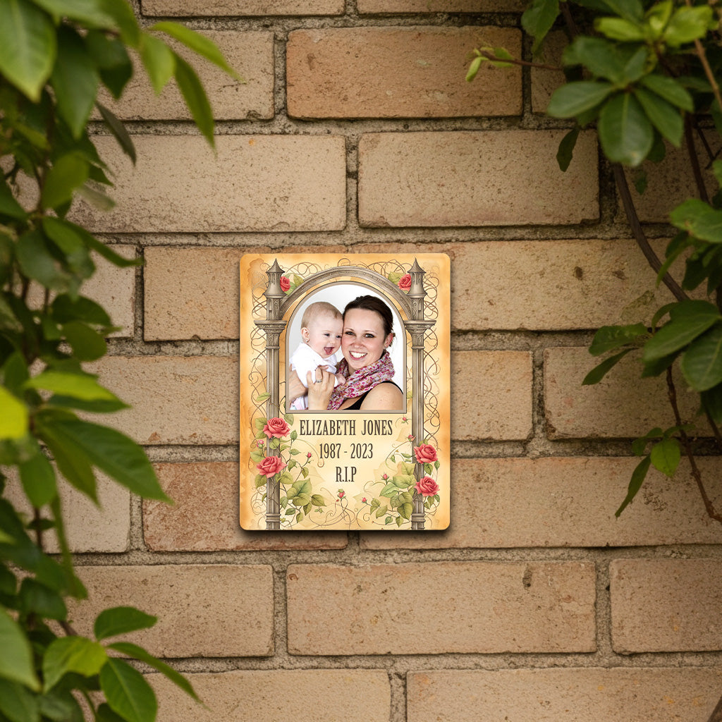 Your Photo on a Large Personalised Memorial Plaque. Waterproof, UV Protection