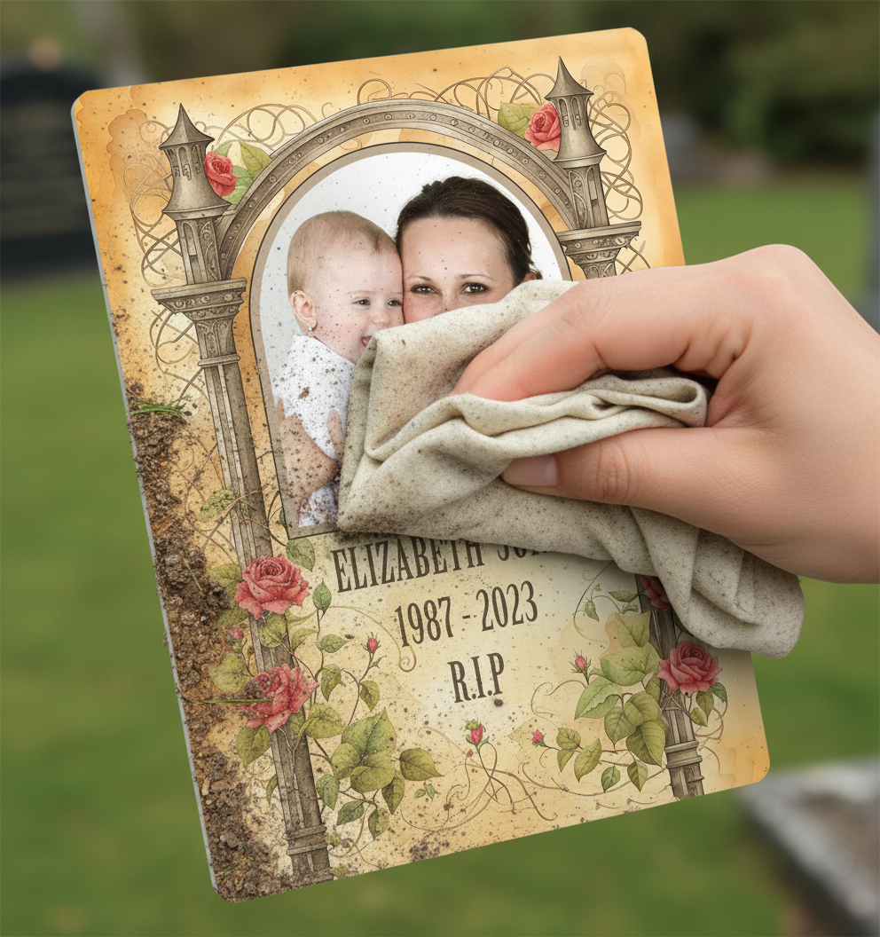 Your Photo on a Large Personalised Memorial Plaque. Waterproof, UV Protection