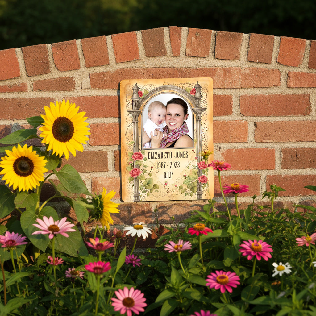 Your Photo on a Large Personalised Memorial Plaque. Waterproof, UV Protection