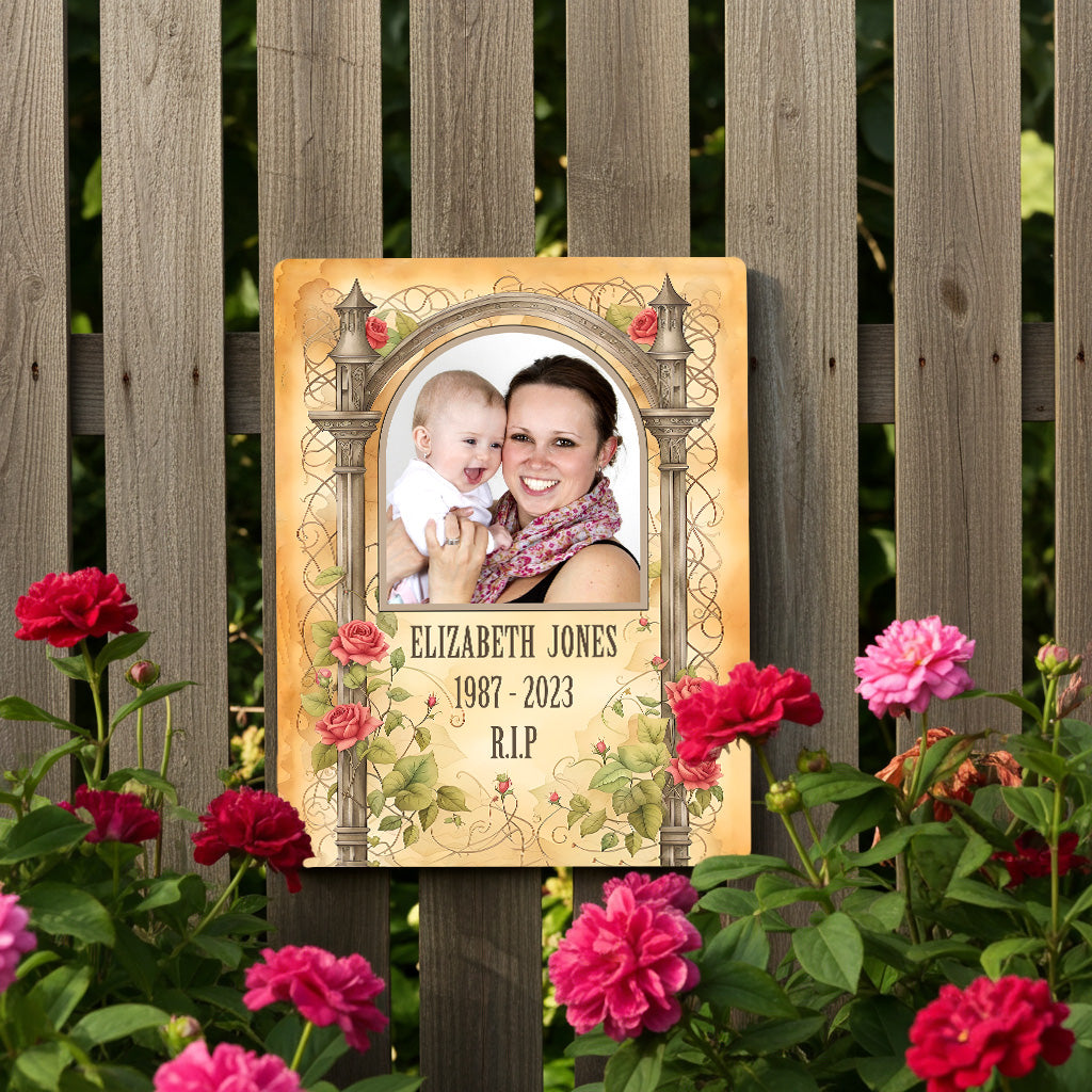 Your Photo on a Large Personalised Memorial Plaque. Waterproof, UV Protection