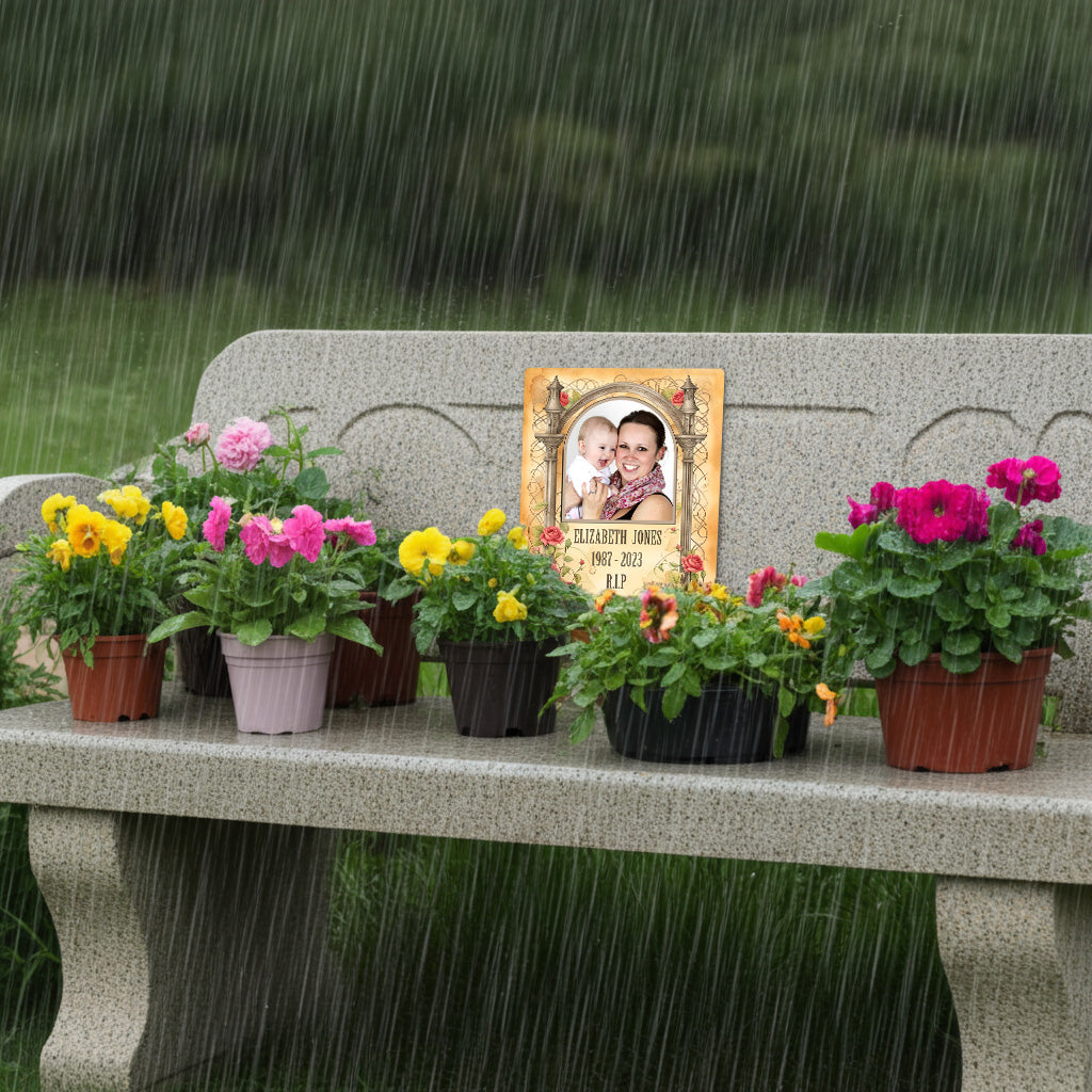 Your Photo on a Large Personalised Memorial Plaque. Waterproof, UV Protection