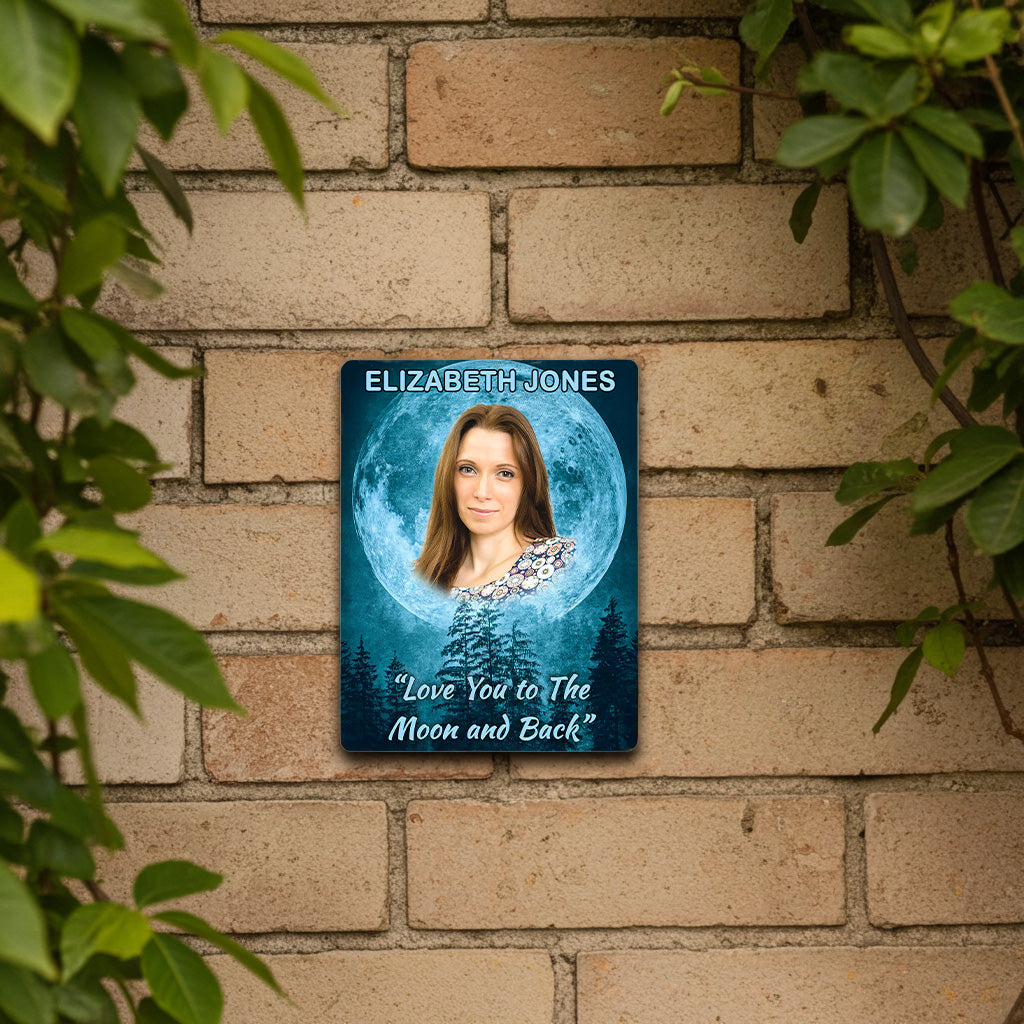 Your Photo on a Large Personalised Memorial Plaque. Waterproof, Moon