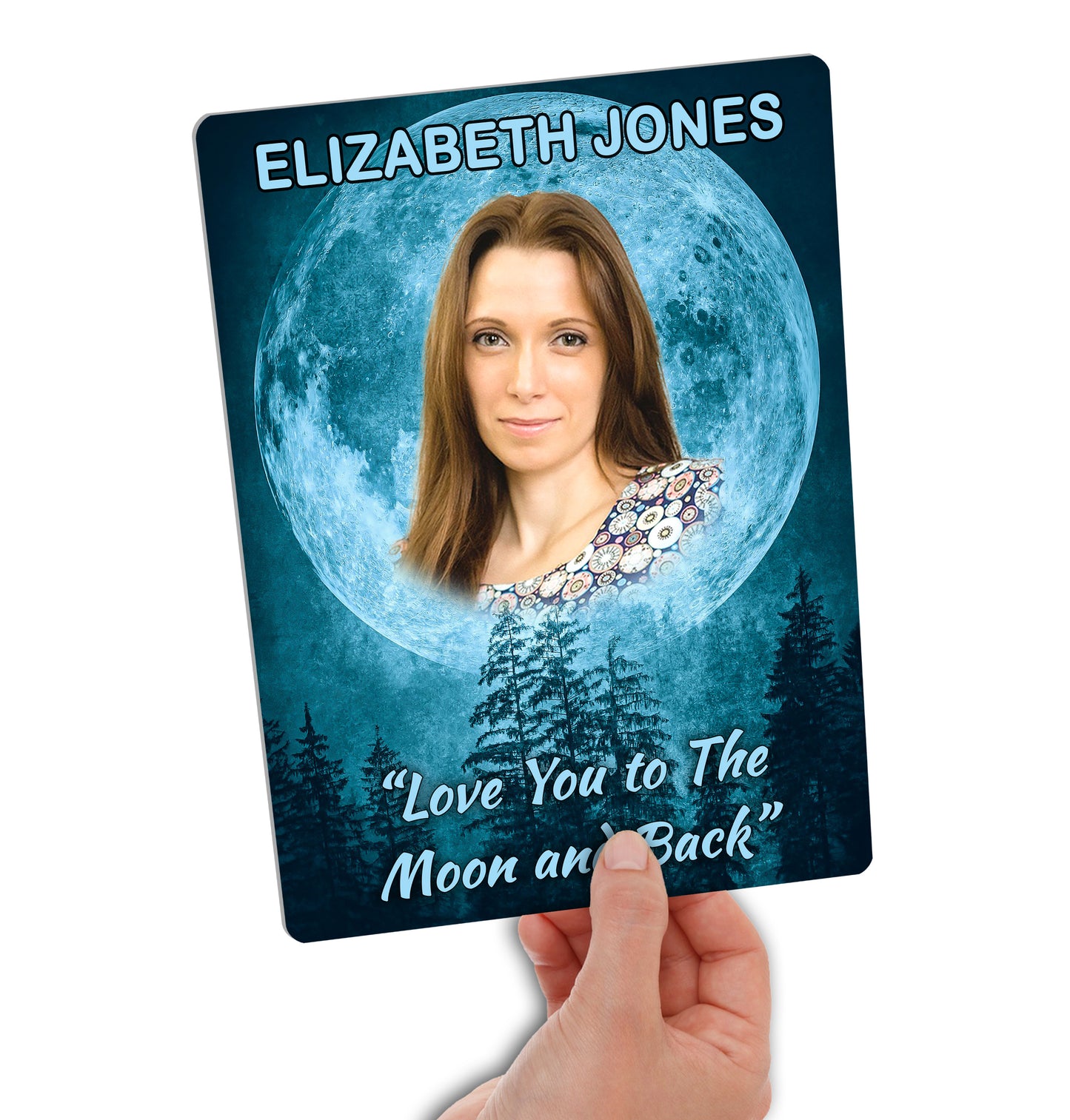 Your Photo on a Large Personalised Memorial Plaque. Waterproof, Moon