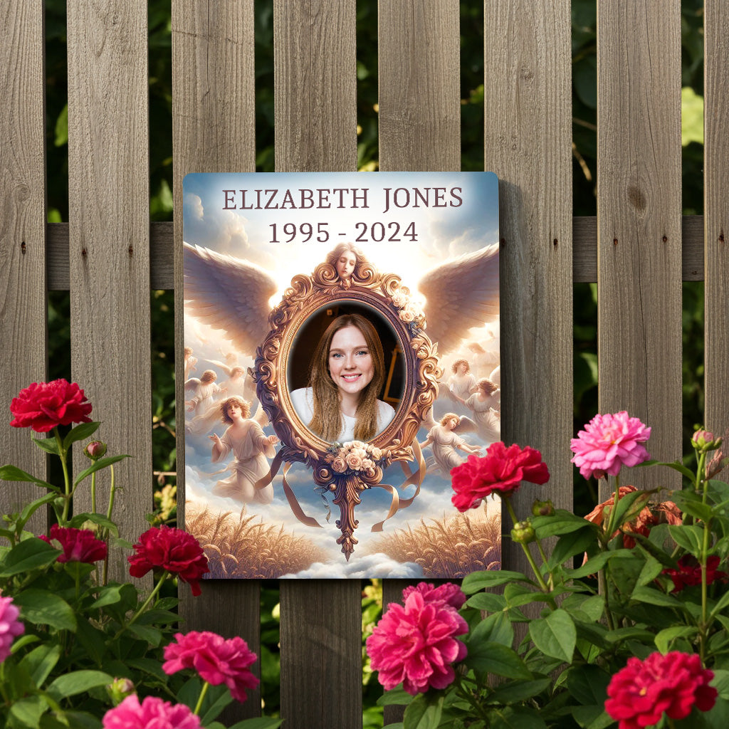 Your Photo on a Large Personalised Memorial Plaque. Waterproof, Oval