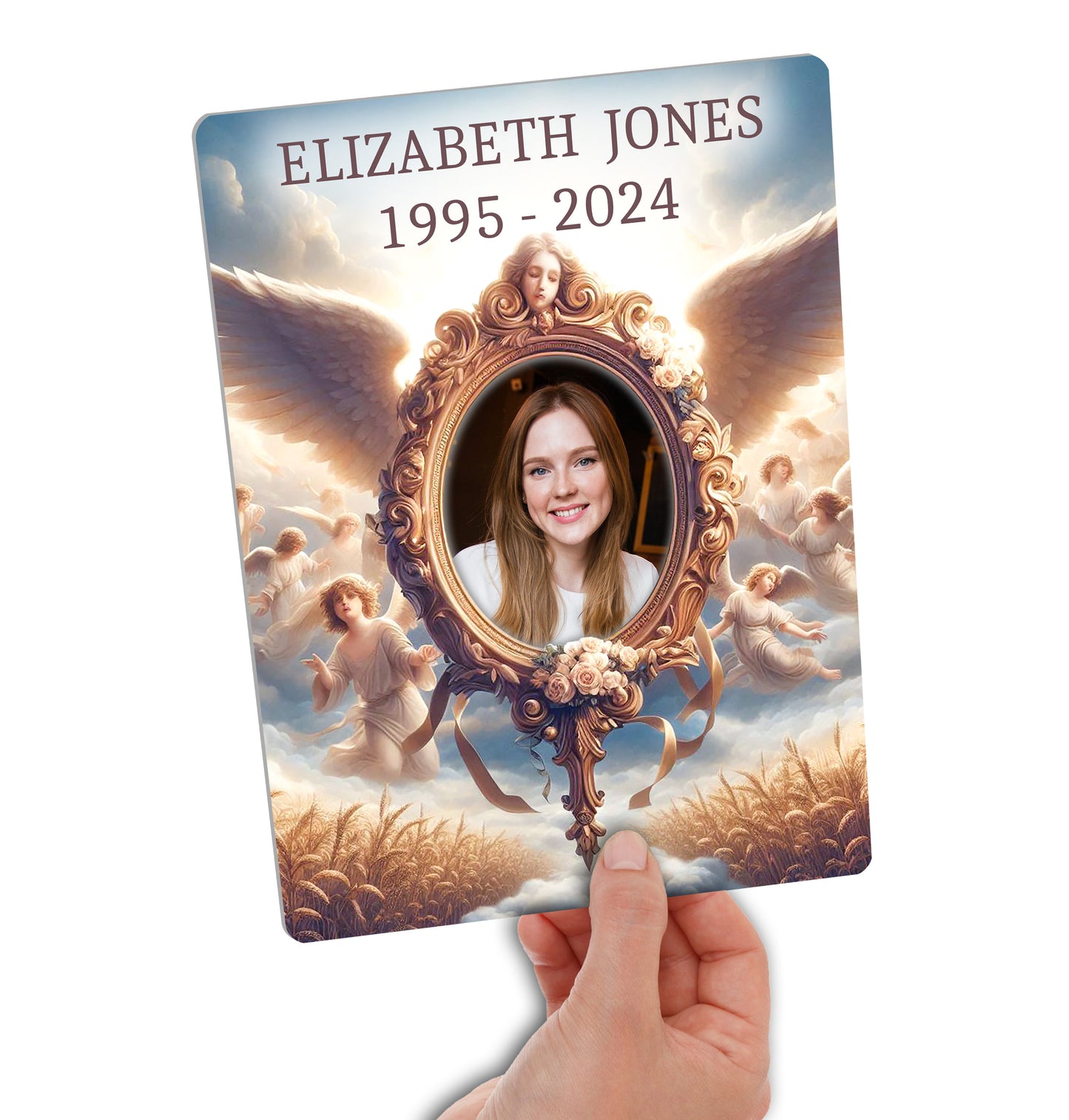 Your Photo on a Large Personalised Memorial Plaque. Waterproof, Oval