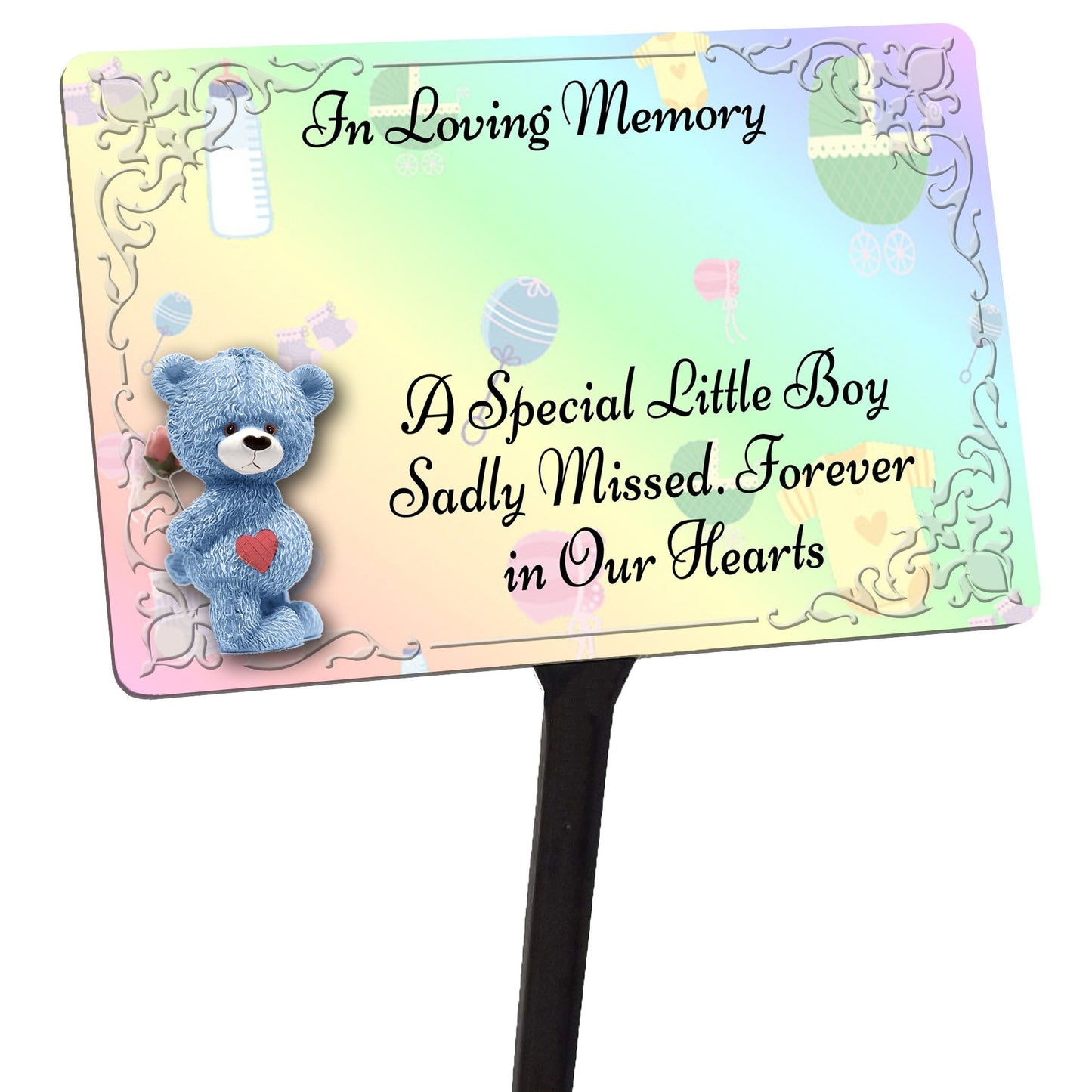 Personalised Baby Boy Memorial Plaque & Stake.