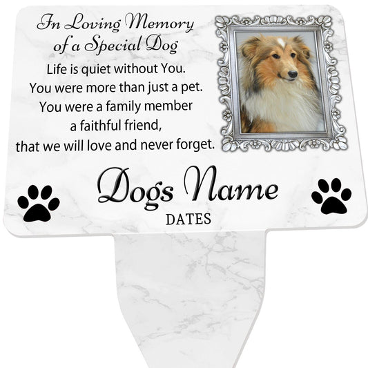 Your Photo Personalised Dog Puppy Memorial Plaque.