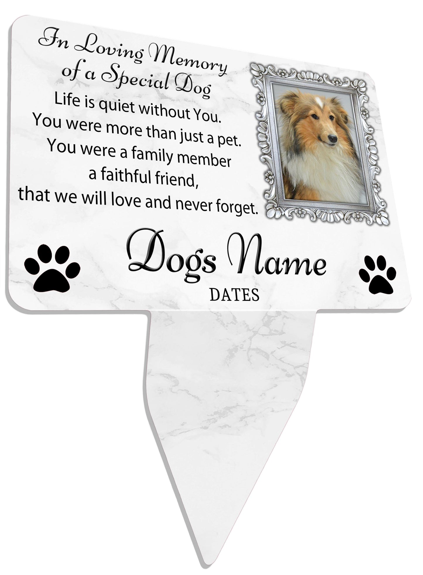 Your Photo Personalised Dog Puppy Memorial Plaque.