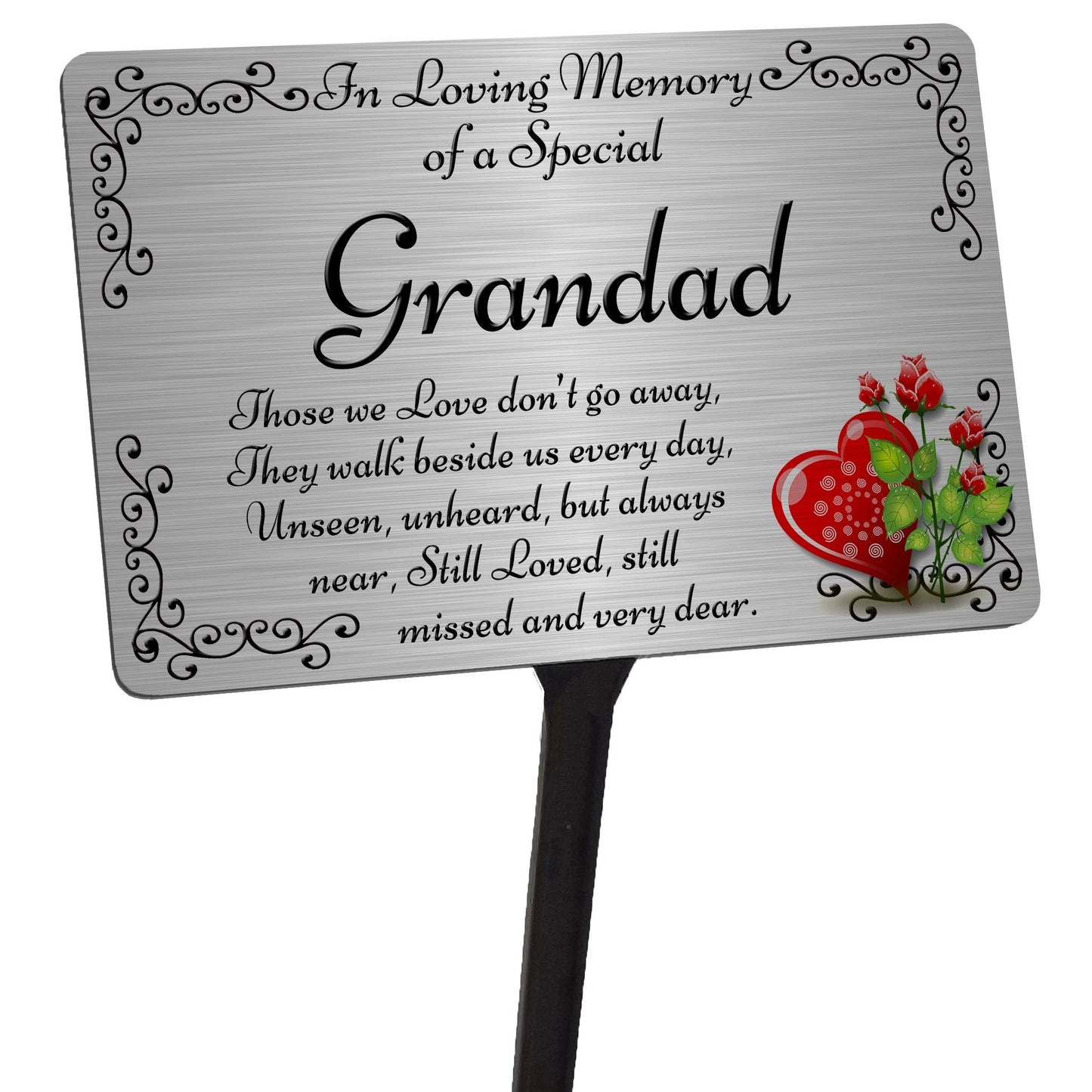 Bulk x10 Resell Relative Memorial Plaques & Stake. Brushed Silver