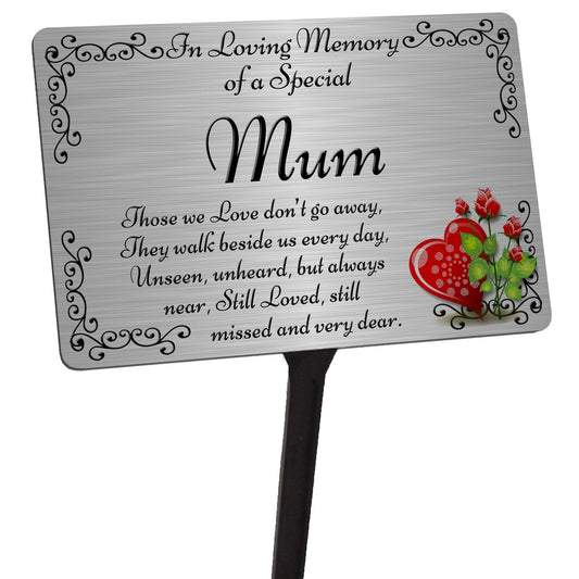 Mum Brushed Gold or Silver Memorial Plaque