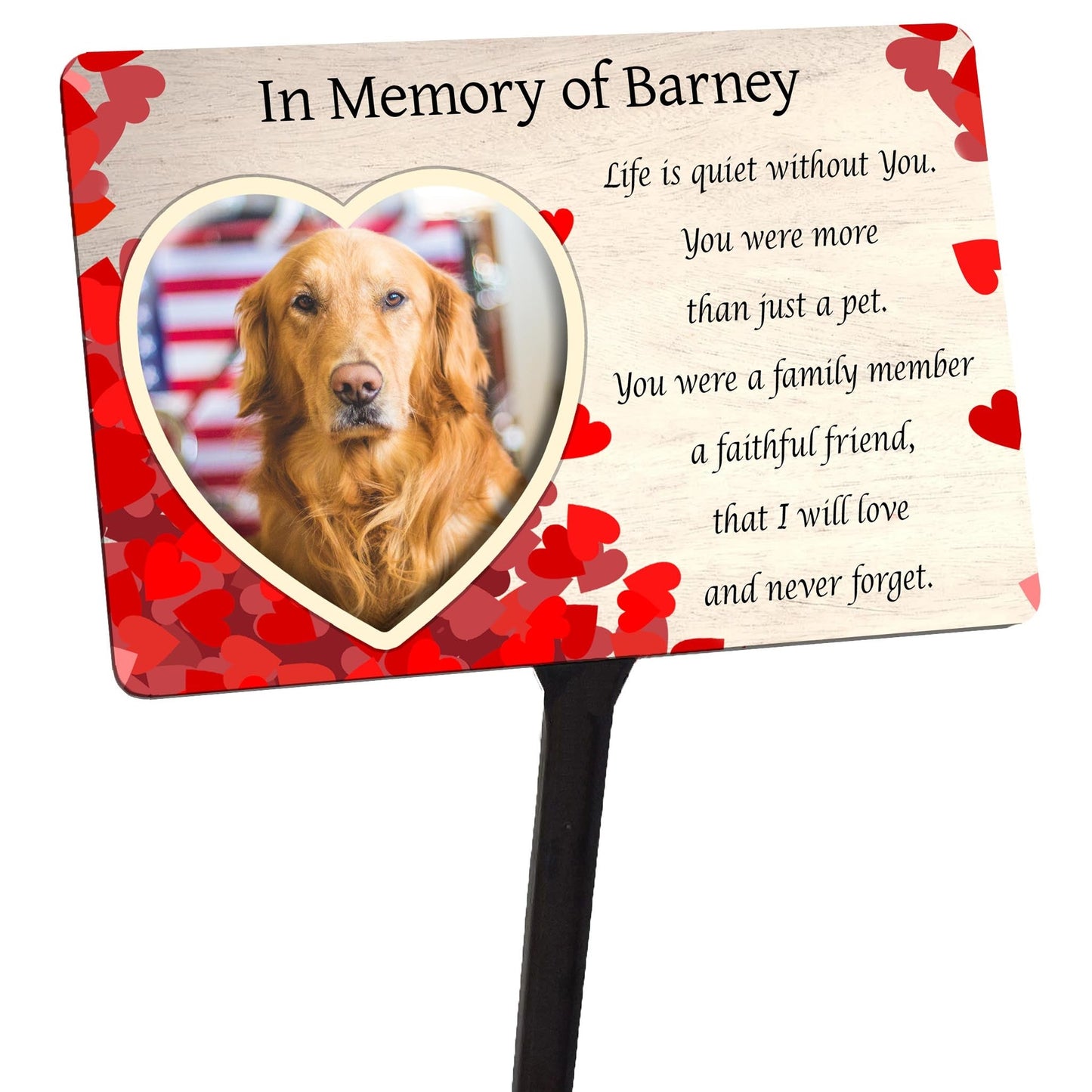 Your Photo Personalised Pet Memorial Plaque & Stake