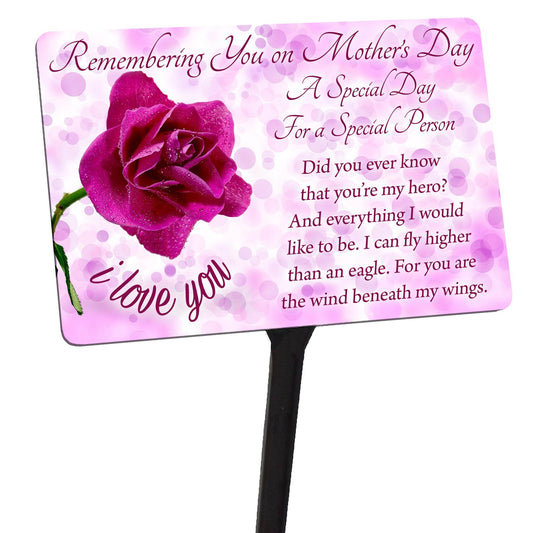 Mothers Day Memorial Plaque & Stake. Waterproof garden grave