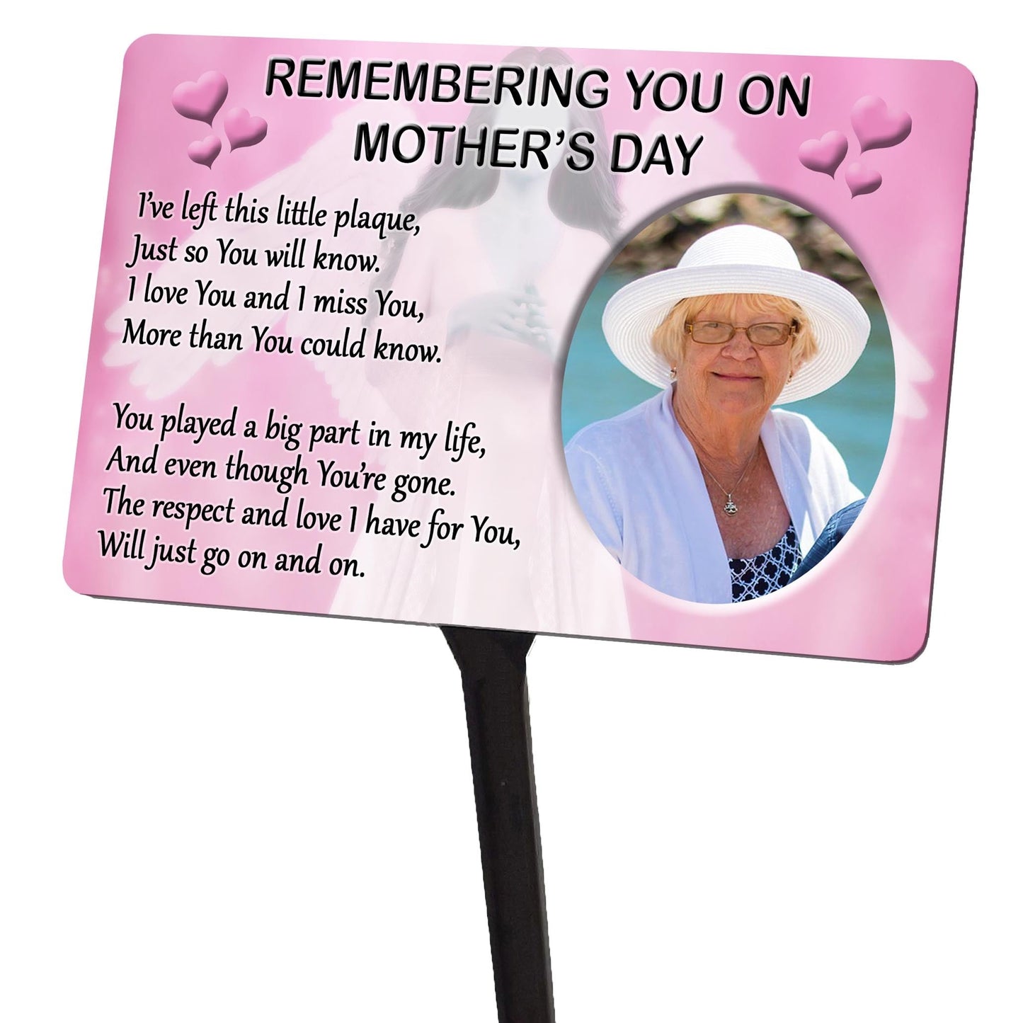 Mothers Day Memorial Plaque & Stake. with your photo. Waterproof garden grave