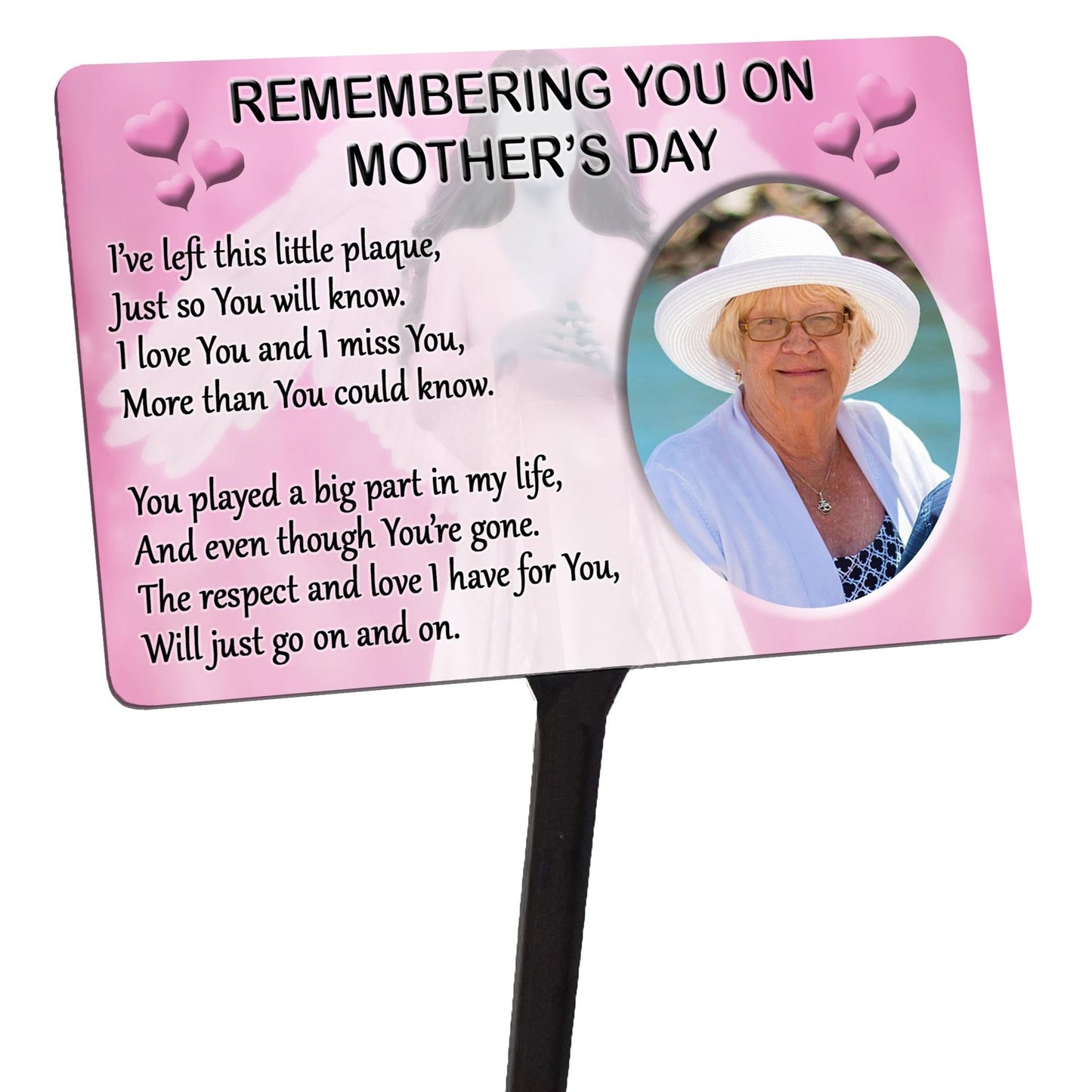 Mothers Day Memorial Plaque & Stake. with your photo. Waterproof garden grave