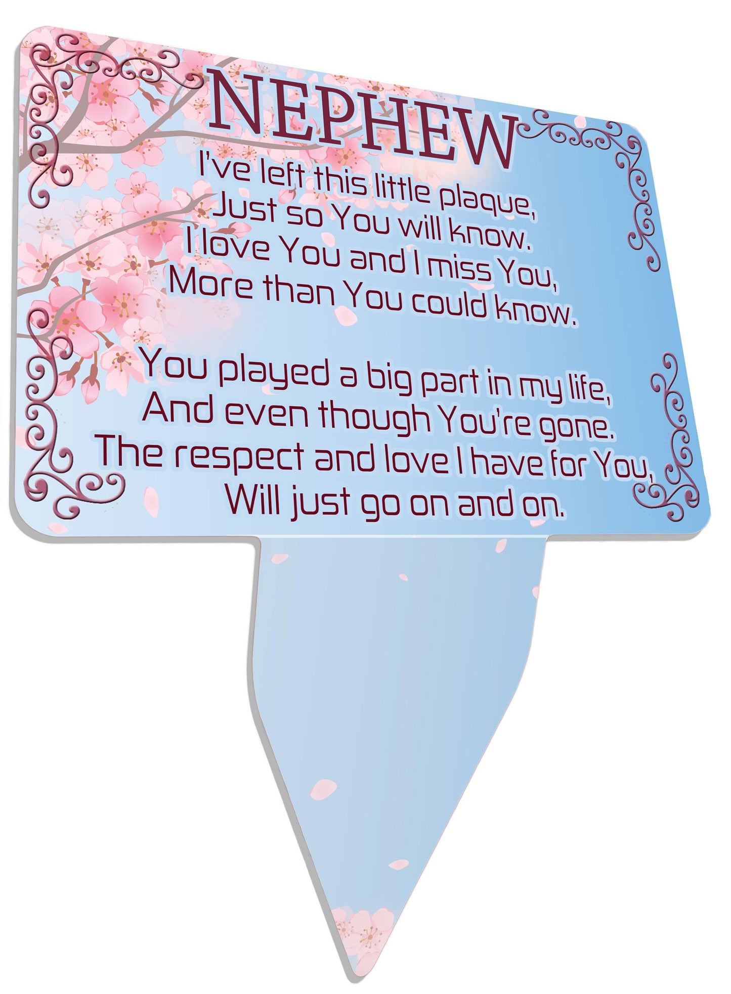 Relative Memorial Plaque . Cherry Blossom, Design