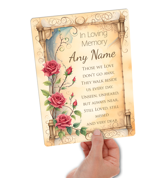 Large Personalised Memorial Plaque. Waterproof with UV Protection. Gloss Finish