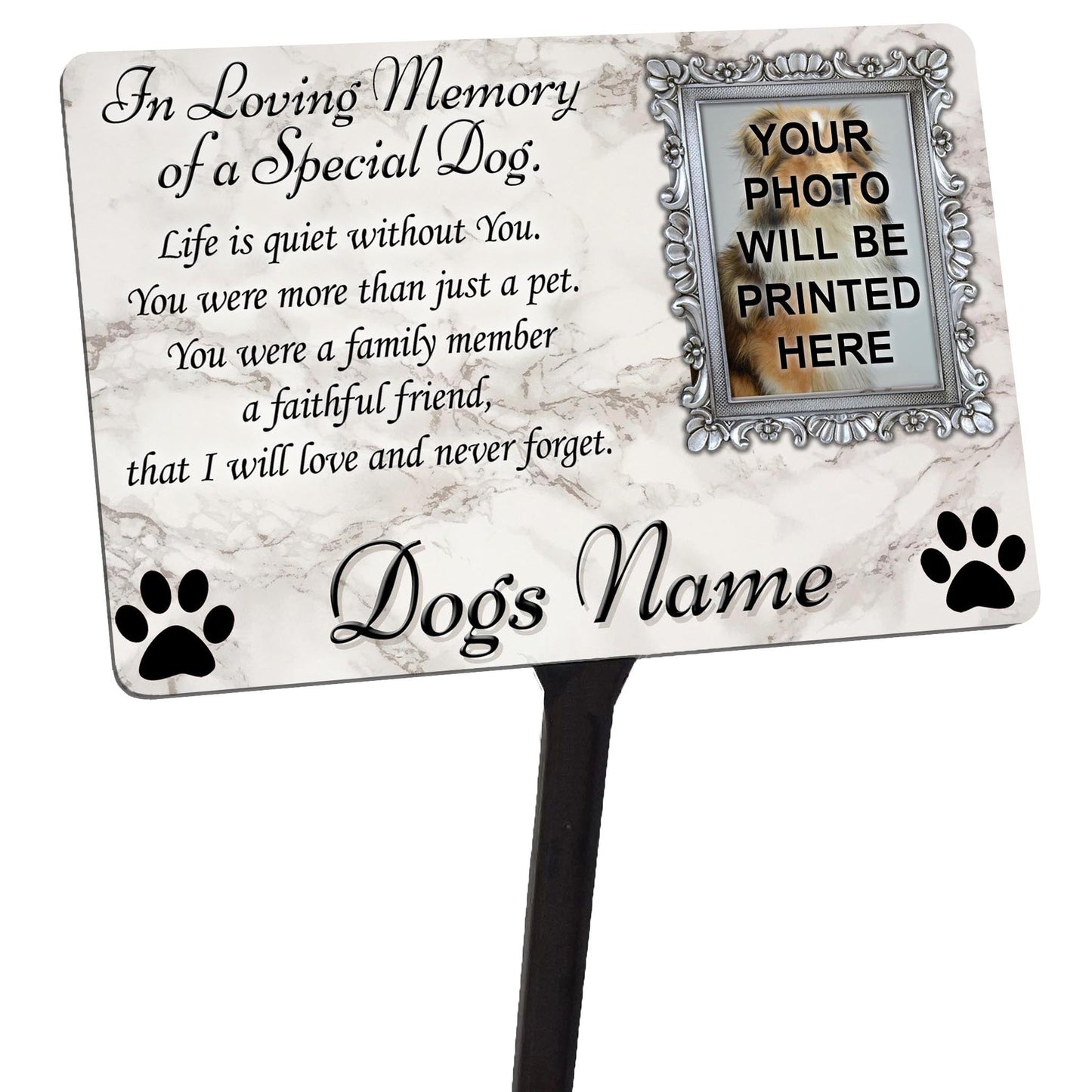 Your Photo Personalised Dog Puppy Memorial Plaque