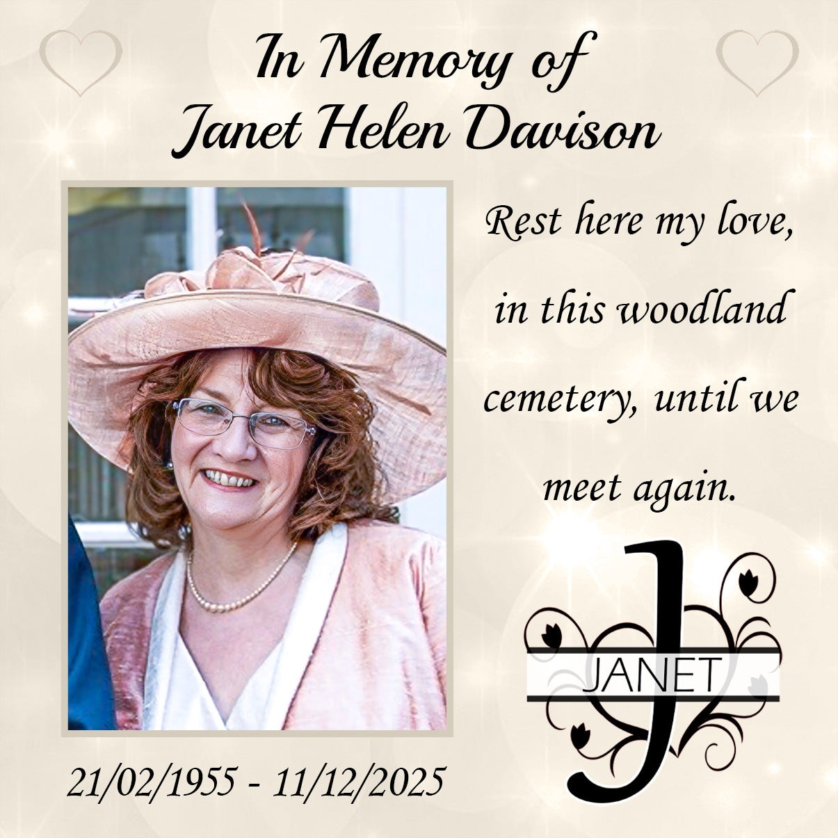 Square Photo Plaque for Headstone, Vase, Urn Waterproof UV Protection