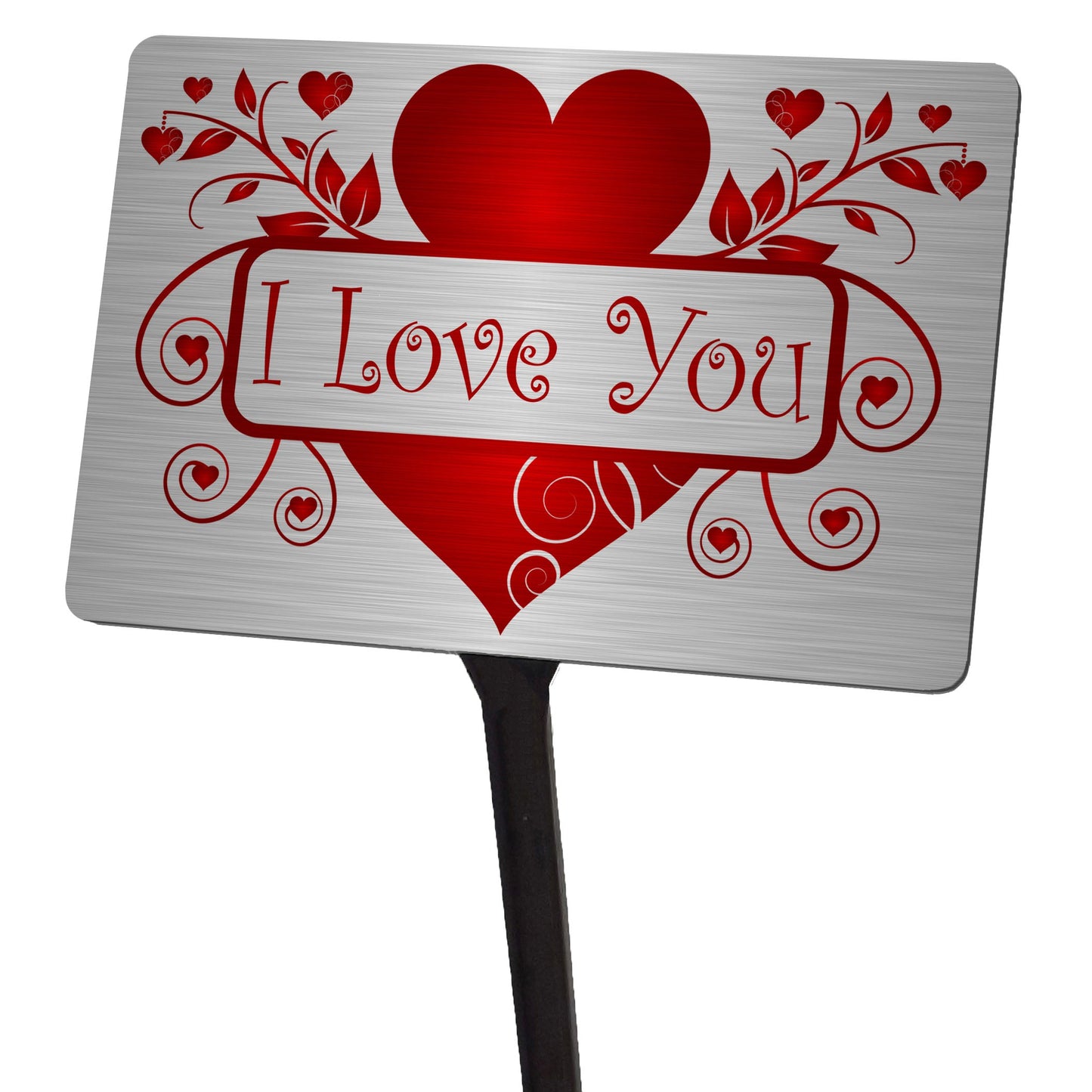 Valentines Day Memorial Plaque & Stake. I Love You. With UV Protection.