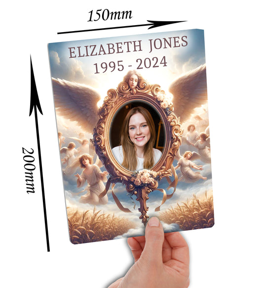 Your Photo on a Large Personalised Memorial Plaque. Waterproof, Oval