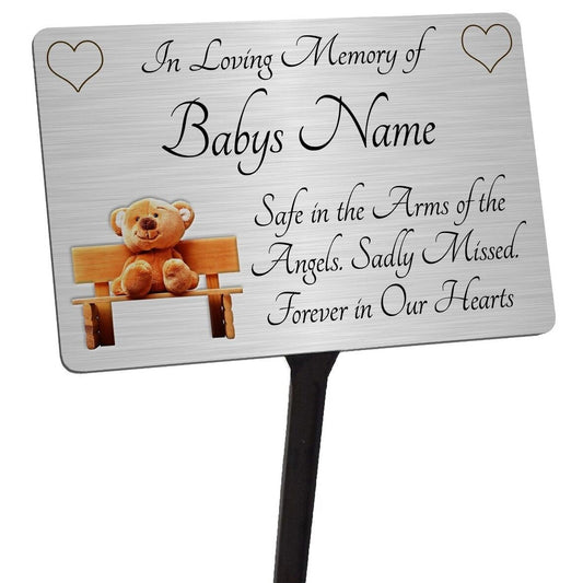 Personalised Baby - Child Memorial Plaque Boy or Girl. 4 Colours