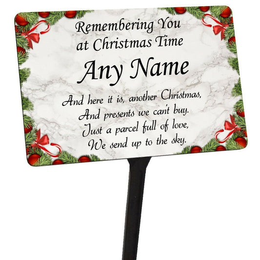 Personalised Christmas Memorial Plaque & Stake with Name